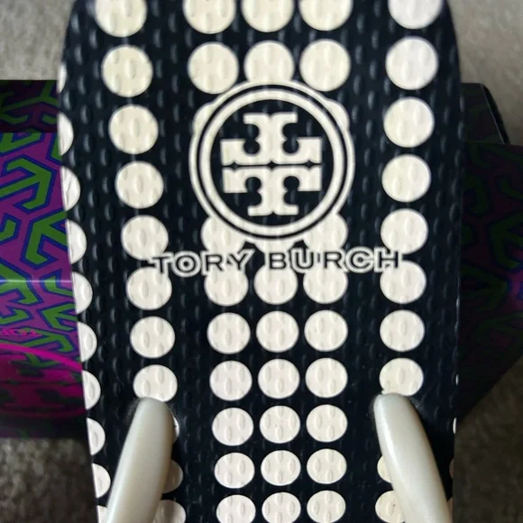 Tory Burch Black and White Polka Dot Sandals - Picture 4 of 12